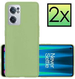 NoXx NoXx OnePlus Nord CE 2 Hoesje Siliconen - Groen - 2 PACK