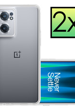 NoXx Hoes Geschikt voor OnePlus Nord CE 2 Hoesje Cover Siliconen Back Case Hoes - Transparant - 2x