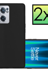 NoXx Hoes Geschikt voor OnePlus Nord CE 2 Hoesje Cover Siliconen Back Case Hoes - Zwart - 2x