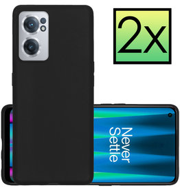 NoXx NoXx OnePlus Nord CE 2 Hoesje Siliconen - Zwart - 2 PACK