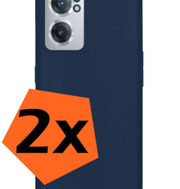 Nomfy Nomfy OnePlus Nord CE 2 Hoesje Siliconen - Donkerblauw - 2 PACK
