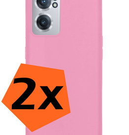 Nomfy Nomfy OnePlus Nord CE 2 Hoesje Siliconen - Lichtroze - 2 PACK