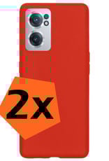 Nomfy Hoesje Geschikt voor OnePlus Nord CE 2 Hoesje Siliconen Cover Case - Hoes Geschikt voor OnePlus Nord CE 2 Hoes Back Case - 2-PACK - Rood