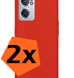 Nomfy Nomfy OnePlus Nord CE 2 Hoesje Siliconen - Rood - 2 PACK