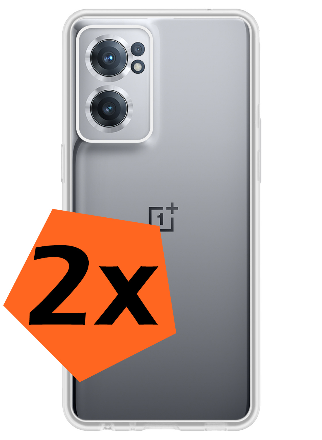 Nomfy Hoesje Geschikt voor OnePlus Nord CE 2 Hoesje Siliconen Cover Case - Hoes Geschikt voor OnePlus Nord CE 2 Hoes Back Case - 2-PACK - Transparant