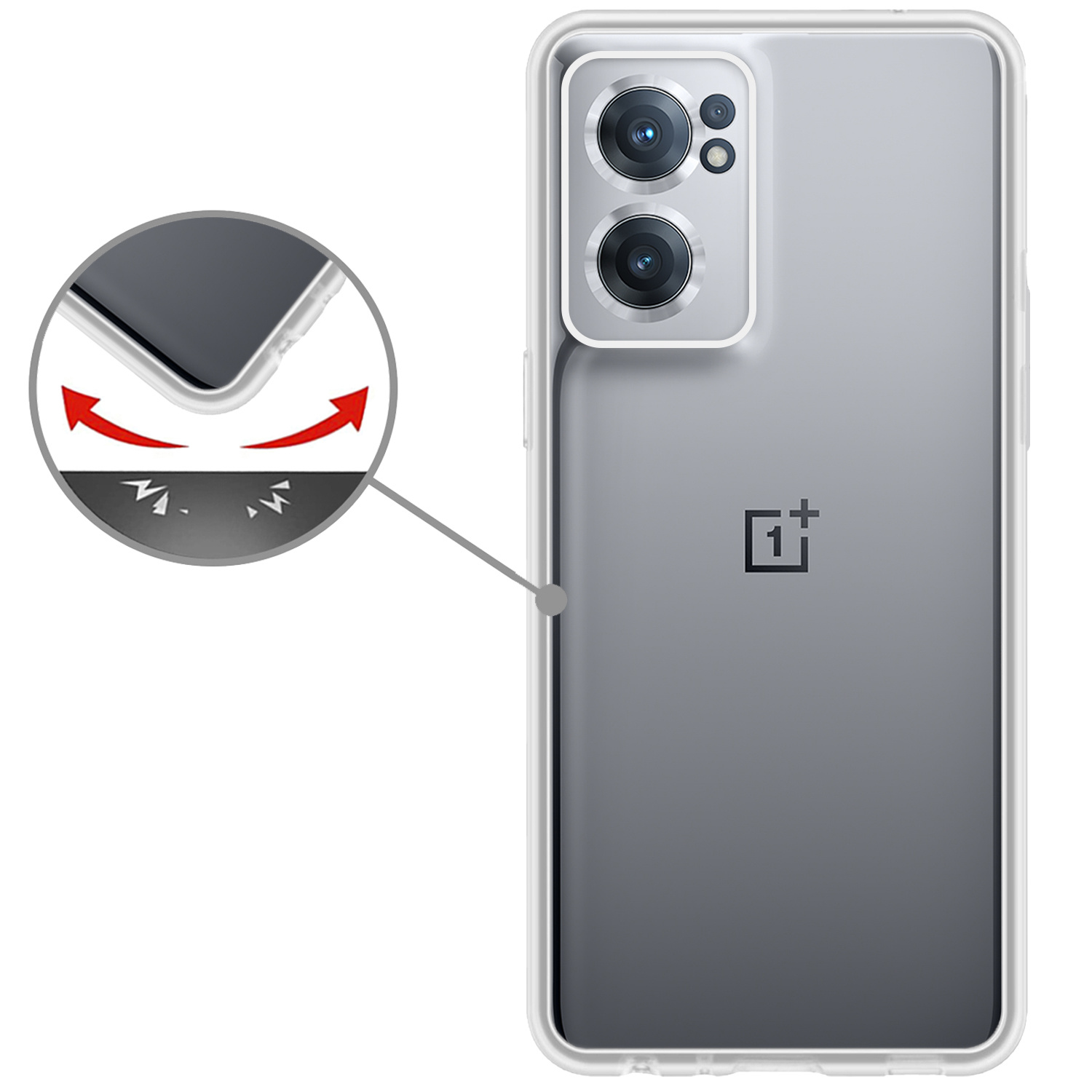 Nomfy Hoesje Geschikt voor OnePlus Nord CE 2 Hoesje Siliconen Cover Case - Hoes Geschikt voor OnePlus Nord CE 2 Hoes Back Case - 2-PACK - Transparant