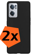 Nomfy Hoesje Geschikt voor OnePlus Nord CE 2 Hoesje Siliconen Cover Case - Hoes Geschikt voor OnePlus Nord CE 2 Hoes Back Case - 2-PACK - Zwart