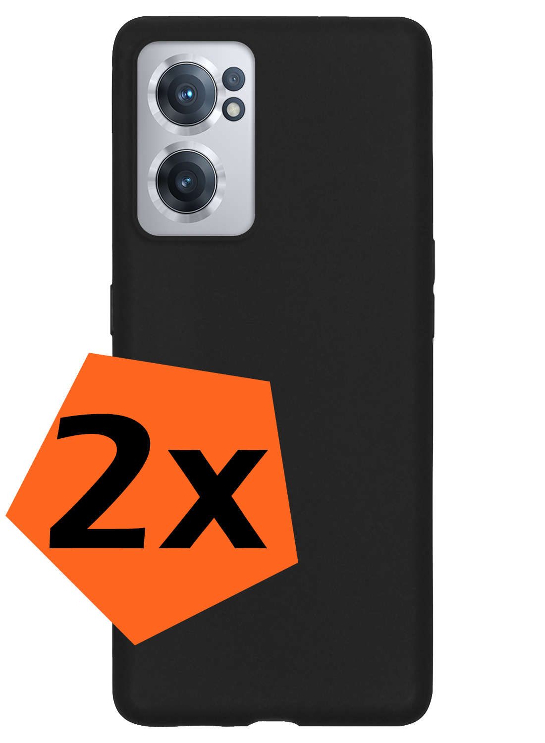 Nomfy Hoesje Geschikt voor OnePlus Nord CE 2 Hoesje Siliconen Cover Case - Hoes Geschikt voor OnePlus Nord CE 2 Hoes Back Case - 2-PACK - Zwart