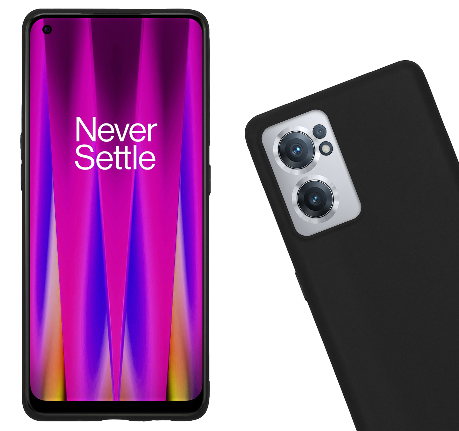 Nomfy Hoesje Geschikt voor OnePlus Nord CE 2 Hoesje Siliconen Cover Case - Hoes Geschikt voor OnePlus Nord CE 2 Hoes Back Case - 2-PACK - Zwart