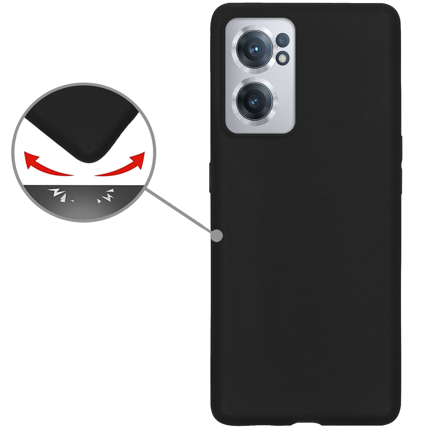 Nomfy Hoesje Geschikt voor OnePlus Nord CE 2 Hoesje Siliconen Cover Case - Hoes Geschikt voor OnePlus Nord CE 2 Hoes Back Case - 2-PACK - Zwart