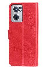 BASEY. Hoes Geschikt voor OnePlus Nord CE 2 Hoesje Bookcase Hoes Flip Case Book Cover - Hoesje Geschikt voor OnePlus Nord CE 2 Hoes Book Case Hoesje - Rood