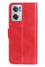 BASEY. OnePlus Nord CE 2 Hoesje Bookcase Hoes Flip Case Book Cover - OnePlus Nord CE 2 Hoes Book Case Hoesje - Rood