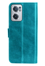 BASEY. OnePlus Nord CE 2 Hoesje Bookcase Hoes Flip Case Book Cover - OnePlus Nord CE 2 Hoes Book Case Hoesje - Turquoise