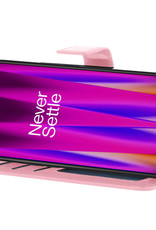 Nomfy Hoesje Geschikt voor OnePlus Nord CE 2 Hoes Bookcase Flipcase Book Cover - Hoes Geschikt voor OnePlus Nord CE 2 Hoesje Book Case - Lichtroze