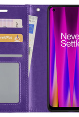 Nomfy Hoesje Geschikt voor OnePlus Nord CE 2 Hoes Bookcase Flipcase Book Cover - Hoes Geschikt voor OnePlus Nord CE 2 Hoesje Book Case - Paars