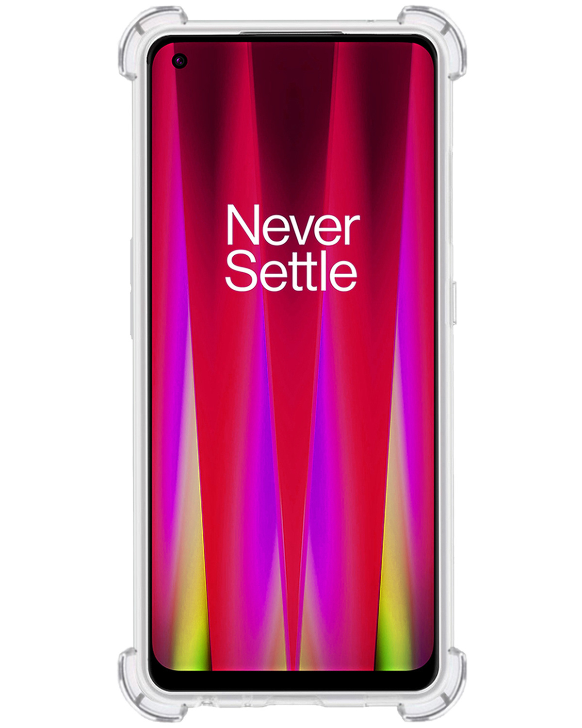 BASEY. Hoes Geschikt voor OnePlus Nord CE 2 Hoesje Shock Proof Case Hoes Siliconen Met Screenprotector - Hoesje Geschikt voor OnePlus Nord CE 2 Hoes Cover Shockproof - Transparant