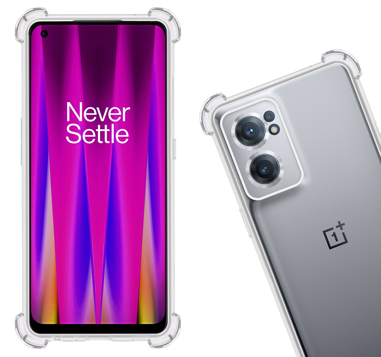 Nomfy Hoesje Geschikt voor OnePlus Nord CE 2 Hoesje Shock Proof Cover Case Shockproof Met 2x Screenprotector - Hoes Geschikt voor OnePlus Nord CE 2 Hoes Siliconen Back Case - Transparant