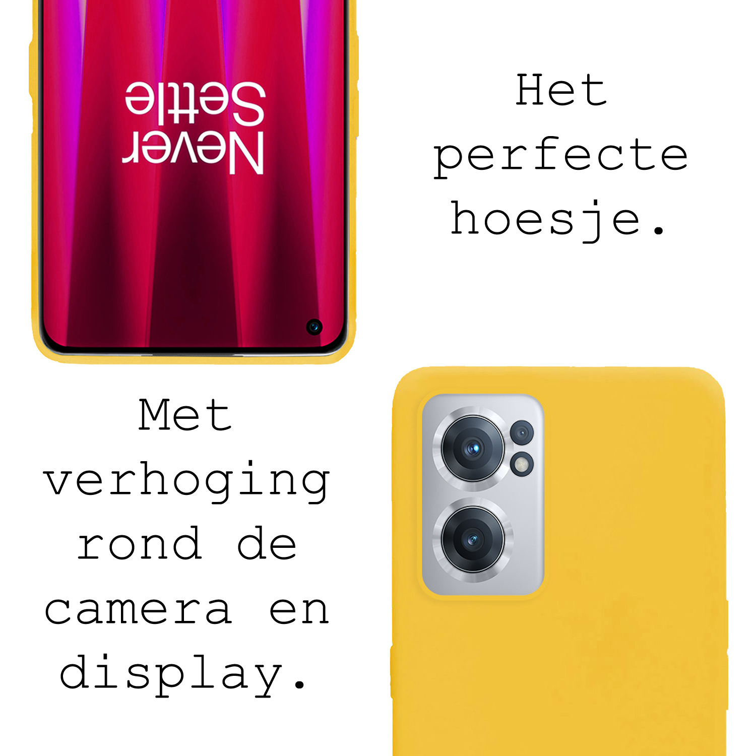 BASEY. Hoes Geschikt voor OnePlus Nord CE 2 Hoesje Siliconen Back Cover Case Met Screenprotector - Hoesje Geschikt voor OnePlus Nord CE 2 Hoes Cover Hoesje - Geel