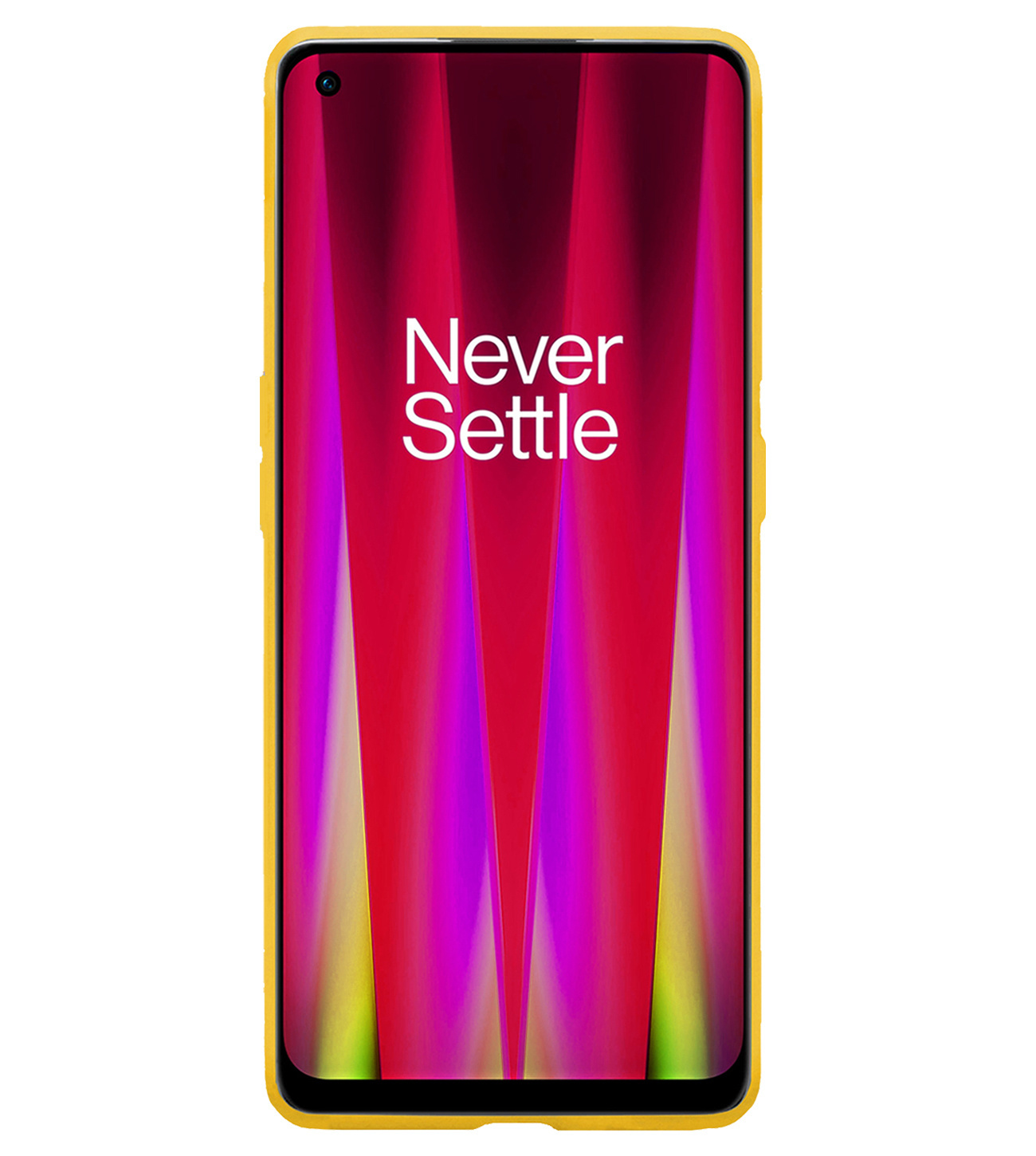 BASEY. Hoes Geschikt voor OnePlus Nord CE 2 Hoesje Siliconen Back Cover Case Met Screenprotector - Hoesje Geschikt voor OnePlus Nord CE 2 Hoes Cover Hoesje - Geel