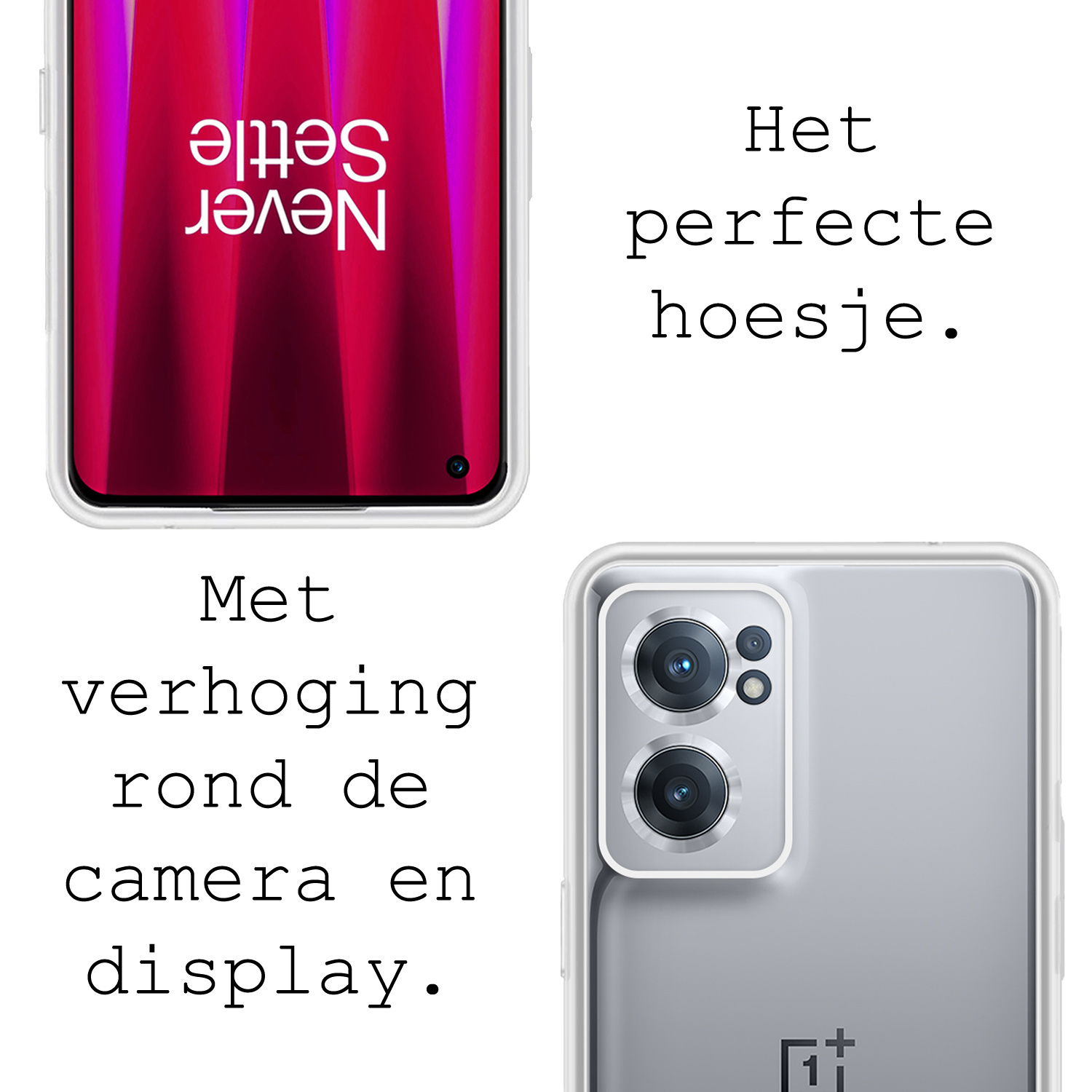 BASEY. Hoes Geschikt voor OnePlus Nord CE 2 Hoesje Siliconen Back Cover Case Met Screenprotector - Hoesje Geschikt voor OnePlus Nord CE 2 Hoes Cover Hoesje - Transparant