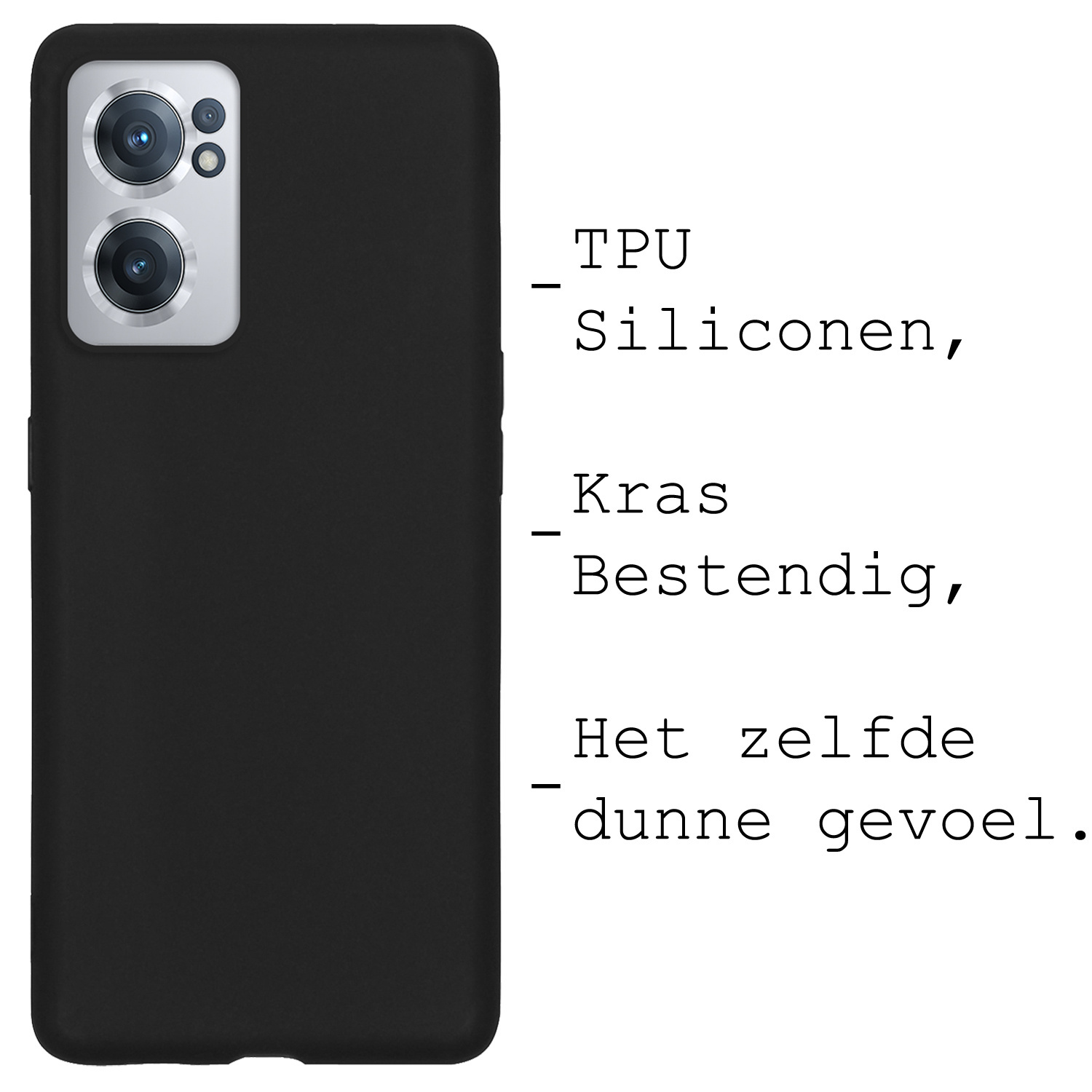 BASEY. Hoes Geschikt voor OnePlus Nord CE 2 Hoesje Siliconen Back Cover Case Met Screenprotector - Hoesje Geschikt voor OnePlus Nord CE 2 Hoes Cover Hoesje - Zwart