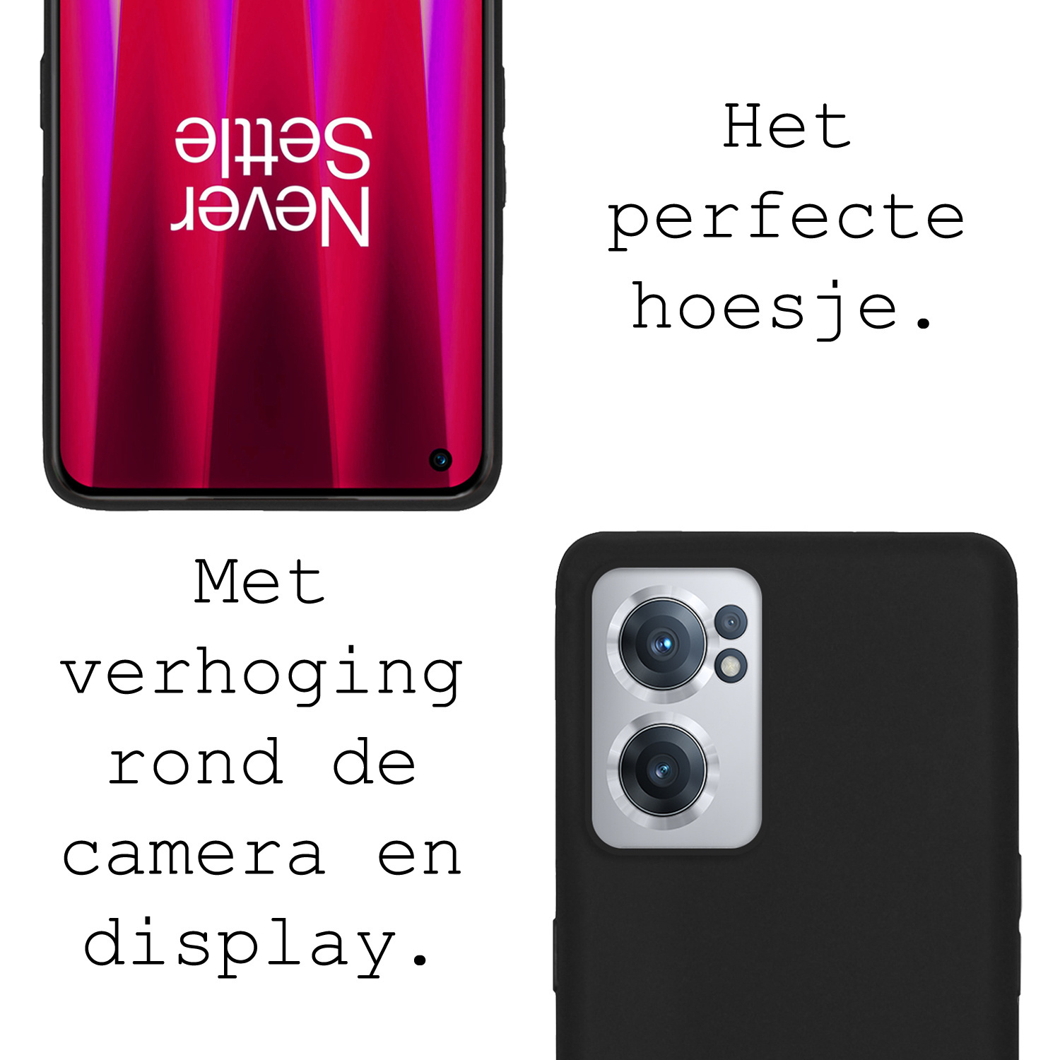 BASEY. Hoes Geschikt voor OnePlus Nord CE 2 Hoesje Siliconen Back Cover Case Met Screenprotector - Hoesje Geschikt voor OnePlus Nord CE 2 Hoes Cover Hoesje - Zwart