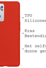 BASEY. Hoes Geschikt voor OnePlus Nord CE 2 Hoesje Siliconen Back Cover Case Met 2x Screenprotector - Hoesje Geschikt voor OnePlus Nord CE 2 Hoes Cover Hoesje - Rood