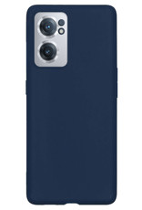 NoXx Hoes Geschikt voor OnePlus Nord CE 2 Hoesje Cover Siliconen Back Case Hoes Met Screenprotector - Donkerblauw