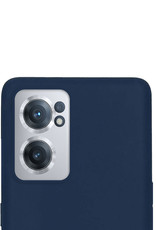 NoXx Hoes Geschikt voor OnePlus Nord CE 2 Hoesje Cover Siliconen Back Case Hoes Met Screenprotector - Donkerblauw