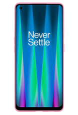 NoXx Hoes Geschikt voor OnePlus Nord CE 2 Hoesje Cover Siliconen Back Case Hoes Met Screenprotector - Lichtroze