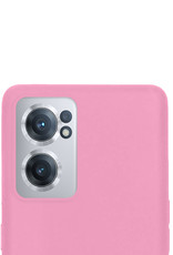 NoXx Hoes Geschikt voor OnePlus Nord CE 2 Hoesje Cover Siliconen Back Case Hoes Met Screenprotector - Lichtroze
