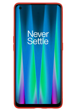 NoXx Hoes Geschikt voor OnePlus Nord CE 2 Hoesje Cover Siliconen Back Case Hoes Met Screenprotector - Rood