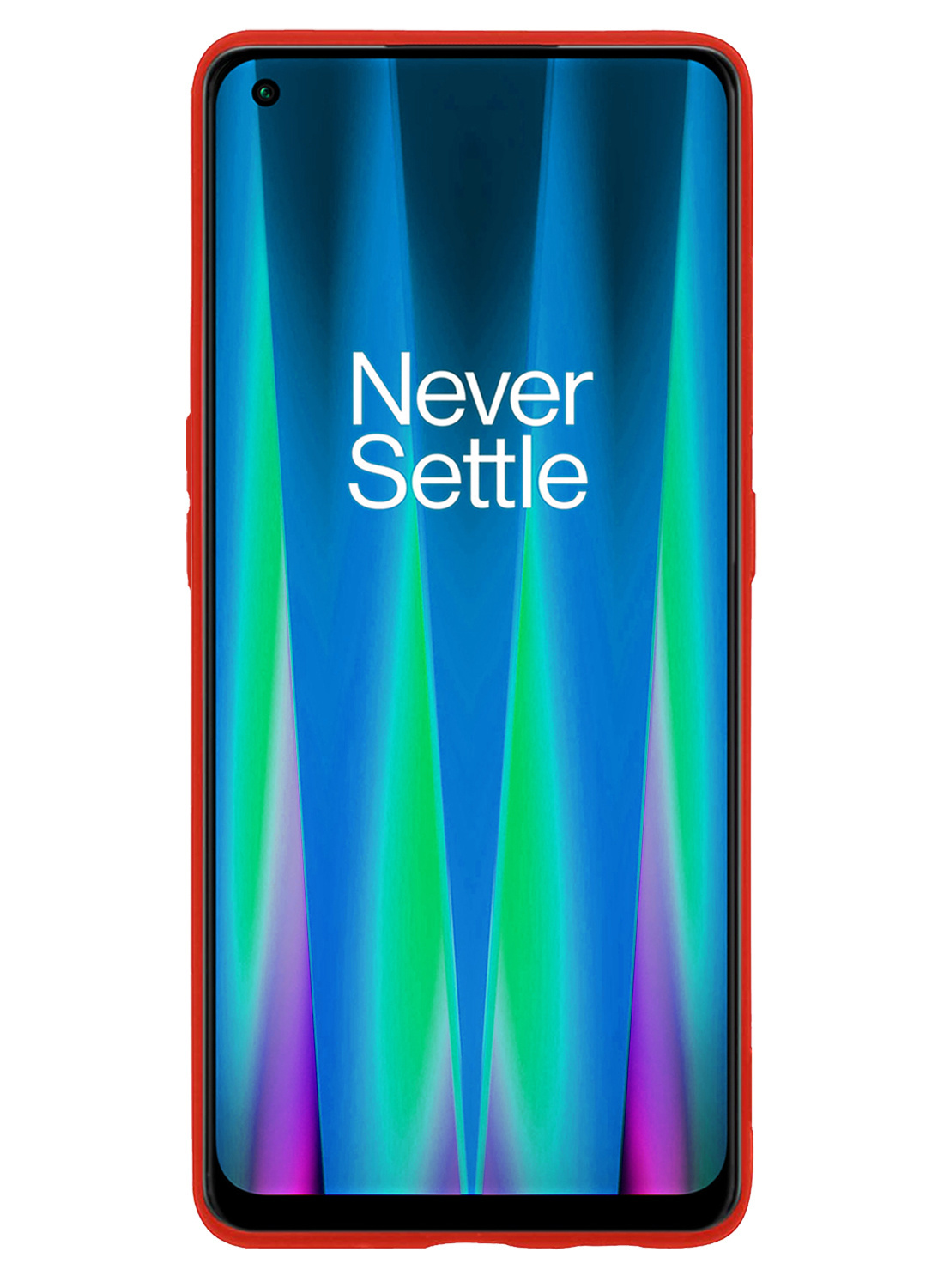 NoXx Hoes Geschikt voor OnePlus Nord CE 2 Hoesje Cover Siliconen Back Case Hoes Met Screenprotector - Rood