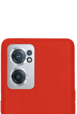 NoXx Hoes Geschikt voor OnePlus Nord CE 2 Hoesje Cover Siliconen Back Case Hoes Met Screenprotector - Rood