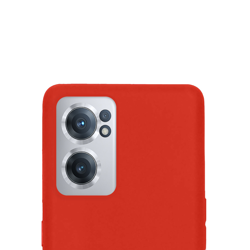 NoXx Hoes Geschikt voor OnePlus Nord CE 2 Hoesje Cover Siliconen Back Case Hoes Met Screenprotector - Rood