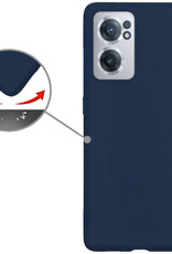 Nomfy Hoesje Geschikt voor OnePlus Nord CE 2 Hoesje Siliconen Cover Case Met Screenprotector - Hoes Geschikt voor OnePlus Nord CE 2 Hoes Back Case - Donkerblauw