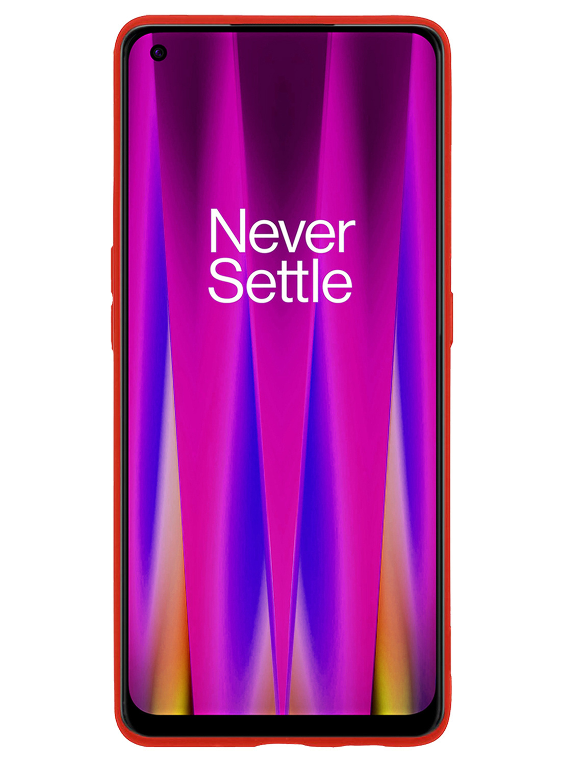 Nomfy Hoesje Geschikt voor OnePlus Nord CE 2 Hoesje Siliconen Cover Case Met Screenprotector - Hoes Geschikt voor OnePlus Nord CE 2 Hoes Back Case - Rood