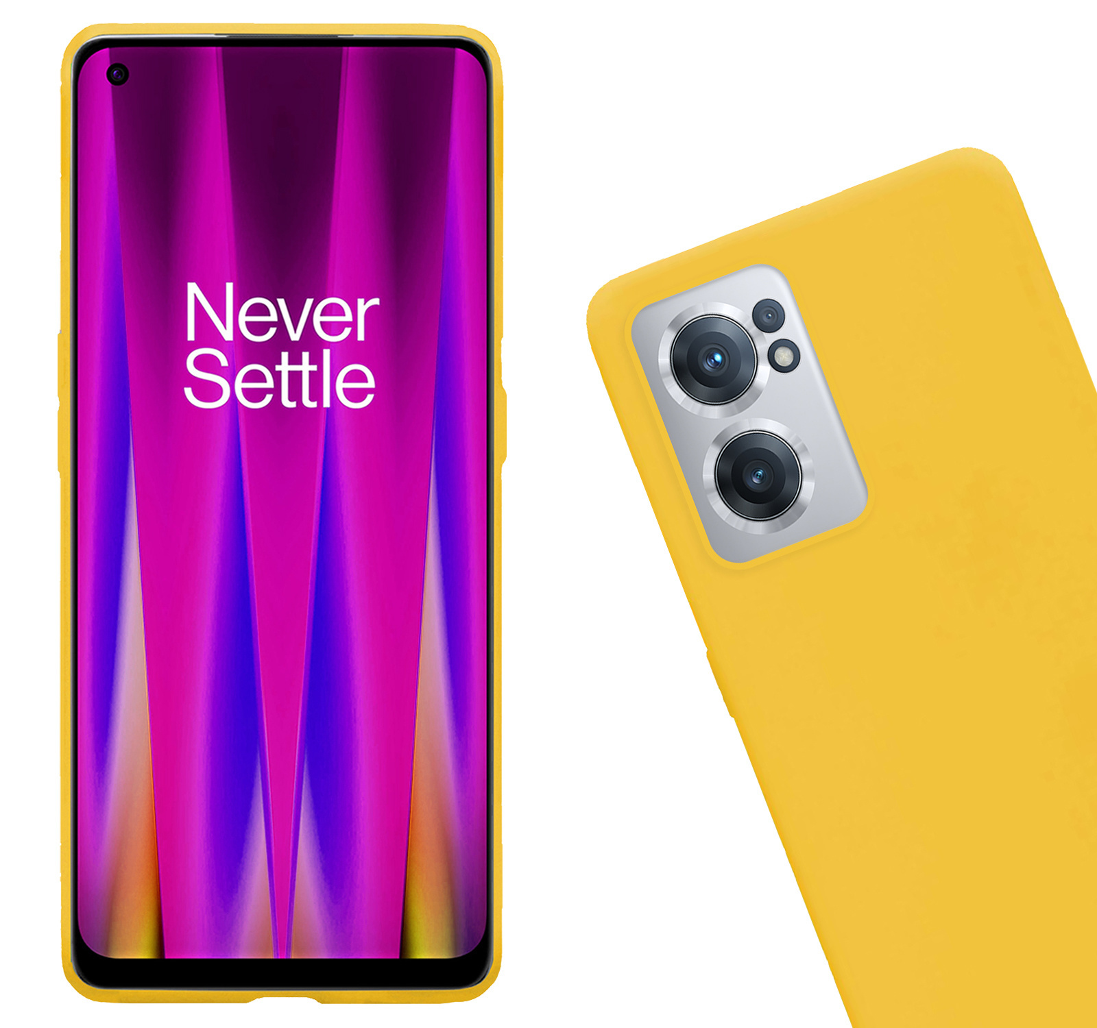 Nomfy Hoesje Geschikt voor OnePlus Nord CE 2 Hoesje Siliconen Cover Case Met 2x Screenprotector - Hoes Geschikt voor OnePlus Nord CE 2 Hoes Back Case - Geel