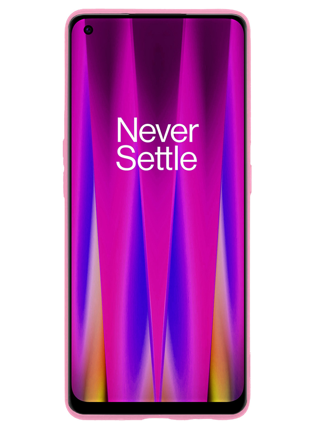 Nomfy Hoesje Geschikt voor OnePlus Nord CE 2 Hoesje Siliconen Cover Case Met 2x Screenprotector - Hoes Geschikt voor OnePlus Nord CE 2 Hoes Back Case - Lichtroze