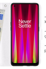 BASEY. Hoes Geschikt voor OnePlus Nord CE 2 Hoesje Bookcase Hoes Flip Case Book Cover Met Screenprotector - Hoesje Geschikt voor OnePlus Nord CE 2 Hoes Book Case Hoesje - Wit