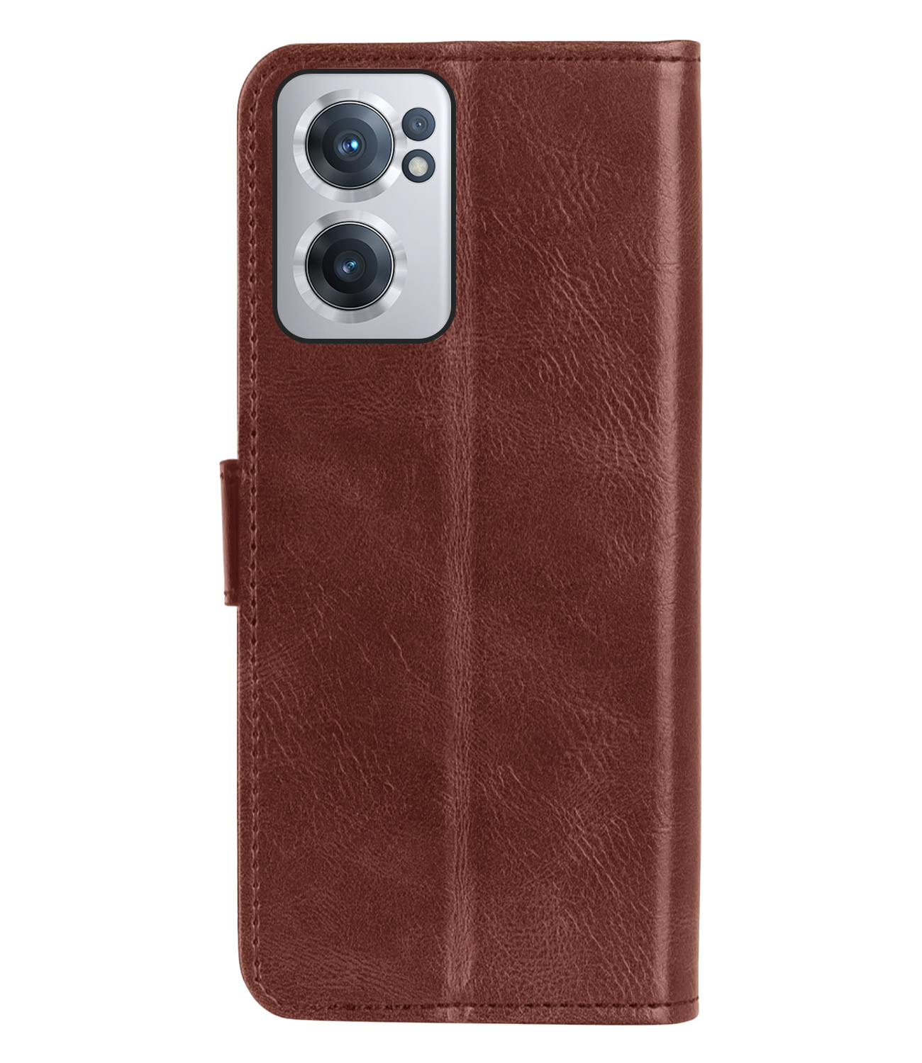 BASEY. Hoes Geschikt voor OnePlus Nord CE 2 Hoesje Bookcase Hoes Flip Case Book Cover Met 2x Screenprotector - Hoesje Geschikt voor OnePlus Nord CE 2 Hoes Book Case Hoesje - Bruin
