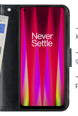 BASEY. Hoes Geschikt voor OnePlus Nord CE 2 Hoesje Bookcase Hoes Flip Case Book Cover Met 2x Screenprotector - Hoesje Geschikt voor OnePlus Nord CE 2 Hoes Book Case Hoesje - Zwart