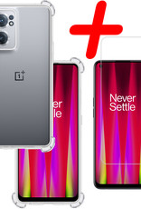 BASEY. Hoes Geschikt voor OnePlus Nord CE 2 Hoesje Shock Proof Case Hoes Siliconen Met Screenprotector - Hoesje Geschikt voor OnePlus Nord CE 2 Hoes Cover Shockproof - Transparant