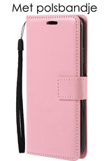 NoXx OnePlus Nord CE 2 Hoesje Book Case Hoes Flip Cover Bookcase 2x Met Screenprotector - Licht Roze