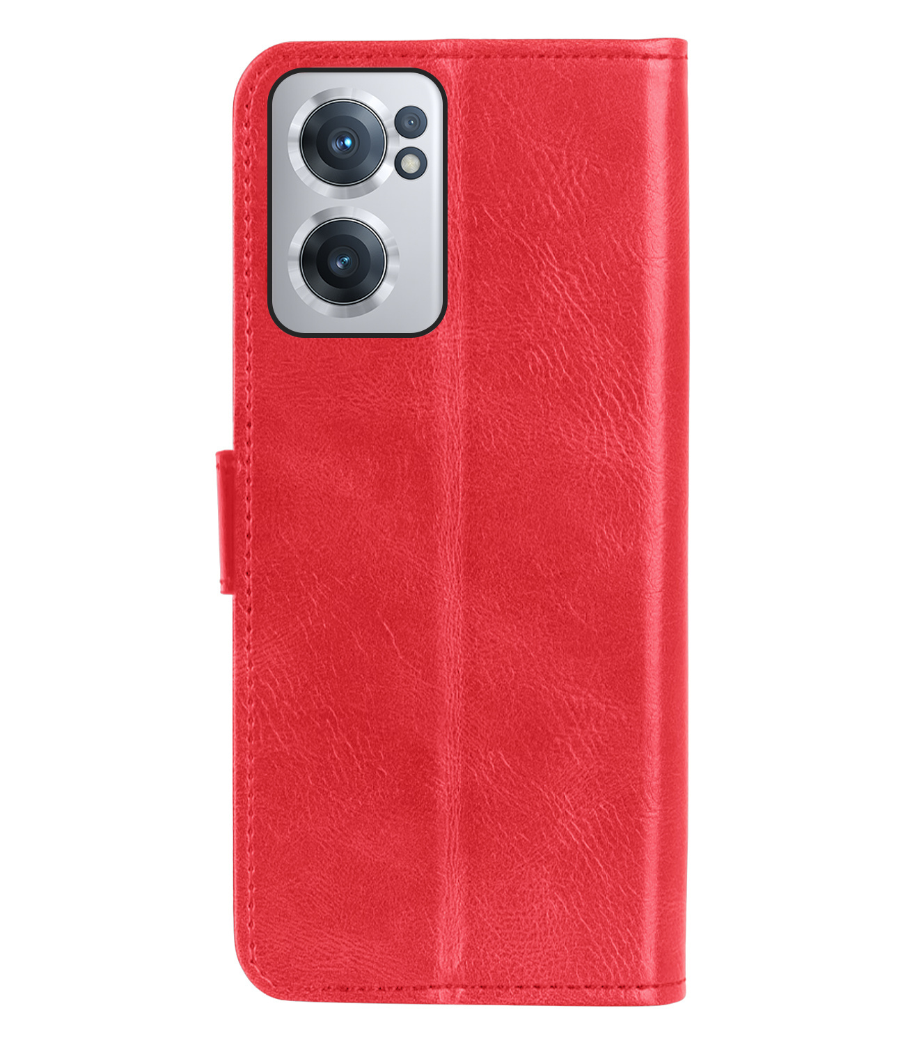 NoXx OnePlus Nord CE 2 Hoesje Book Case Hoes Flip Cover Bookcase 2x Met Screenprotector - Rood