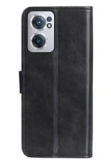 NoXx Hoes Geschikt voor OnePlus Nord CE 2 Hoesje Book Case Hoes Flip Cover Wallet Bookcase Met 2x Screenprotector - Zwart