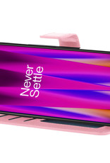 Nomfy Hoesje Geschikt voor OnePlus Nord CE 2 Hoes Bookcase Flipcase Book Cover Met Screenprotector - Hoes Geschikt voor OnePlus Nord CE 2 Hoesje Book Case - Lichtroze