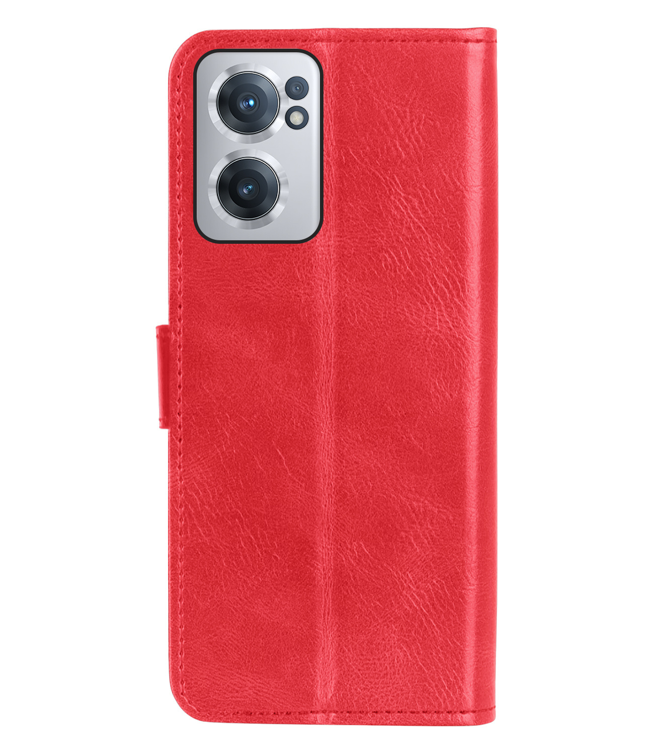 Nomfy Hoesje Geschikt voor OnePlus Nord CE 2 Hoes Bookcase Flipcase Book Cover Met Screenprotector - Hoes Geschikt voor OnePlus Nord CE 2 Hoesje Book Case - Rood