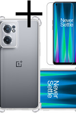 NoXx Hoes Geschikt voor OnePlus Nord CE 2 Hoesje Siliconen Cover Shock Proof Back Case Shockproof Hoes Met Screenprotector - Transparant