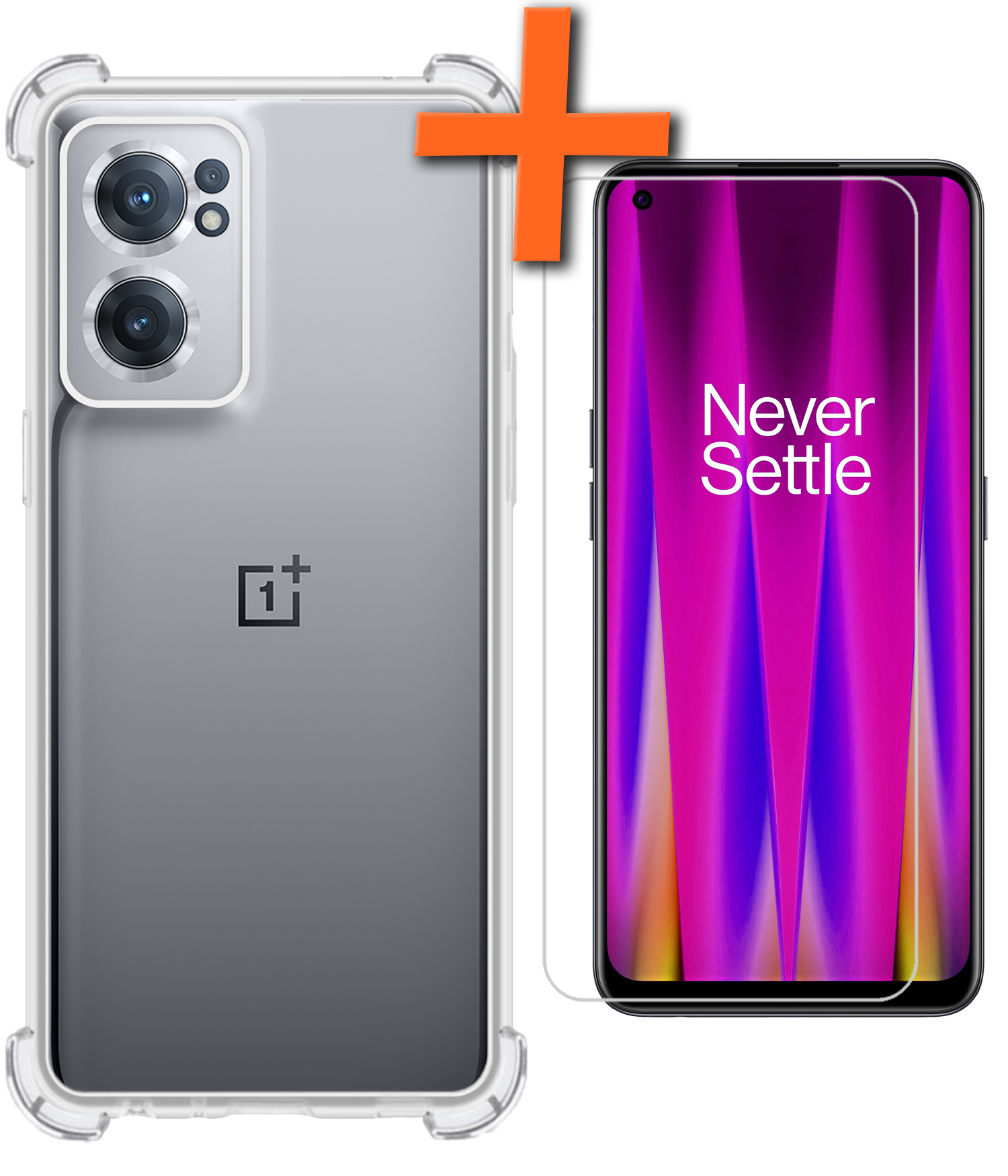 Nomfy Hoesje Geschikt voor OnePlus Nord CE 2 Hoesje Shock Proof Cover Case Shockproof Met Screenprotector - Hoes Geschikt voor OnePlus Nord CE 2 Hoes Siliconen Back Case - Transparant